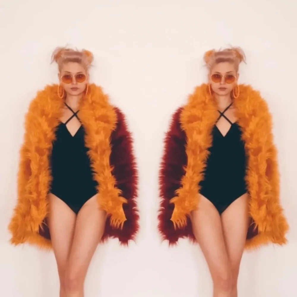 Groovy two-tone fur coat - Picture 3 of 9